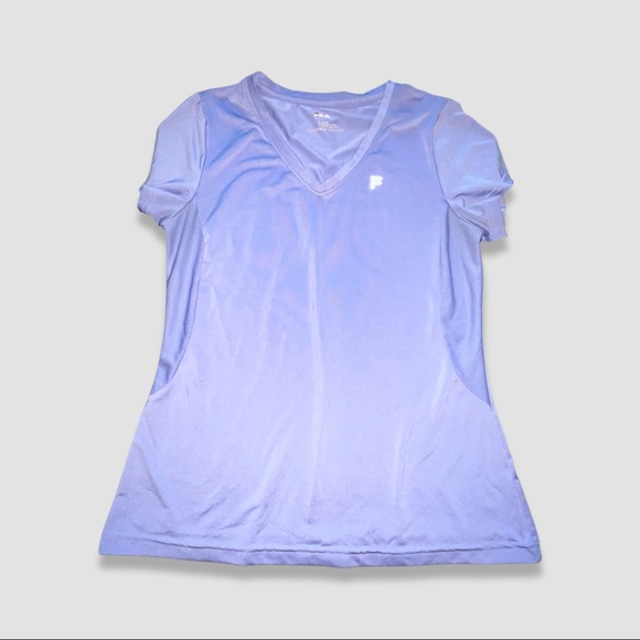 🪩4/$18!! Fila Sport Women’s V-neck Short Sleeve T-Shirt Size Large in Lavender - Picture 1 of 3